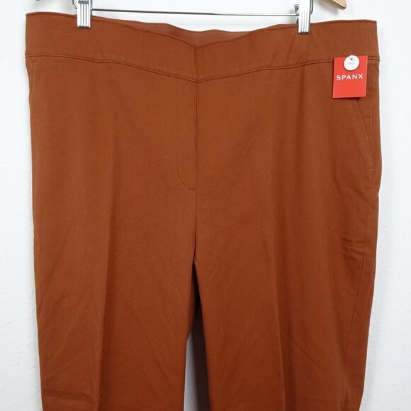 SPANX On the Go Ankle Slim Straight Pants Women's Plus Size 3X Brown Orange - Picture 6 of 11